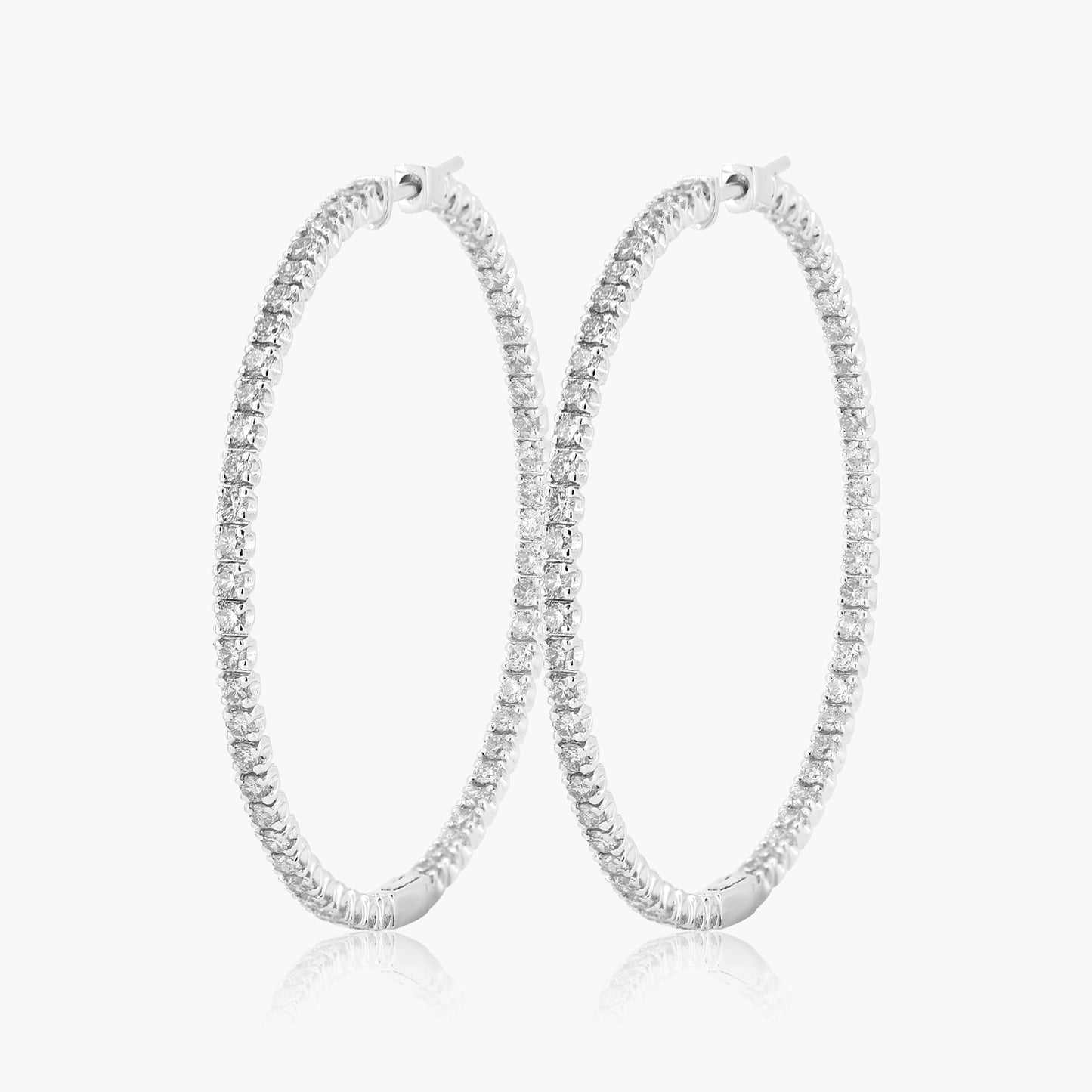 14K White Gold Hoop Earrings - E18554N01