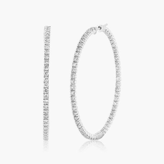 14K White Gold Hoop Earrings - E18554N01