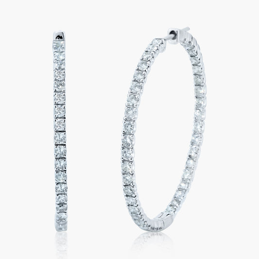 14K White Gold Hoop Earrings - E18554U01