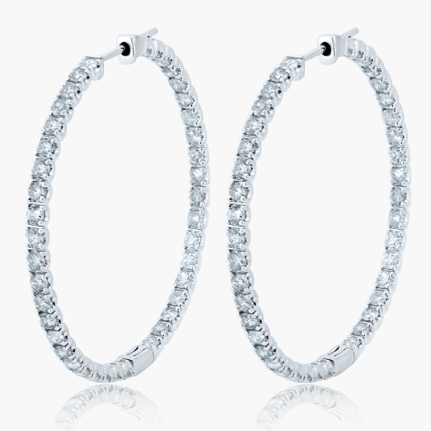 14K White Gold Hoop Earrings - E18554U01