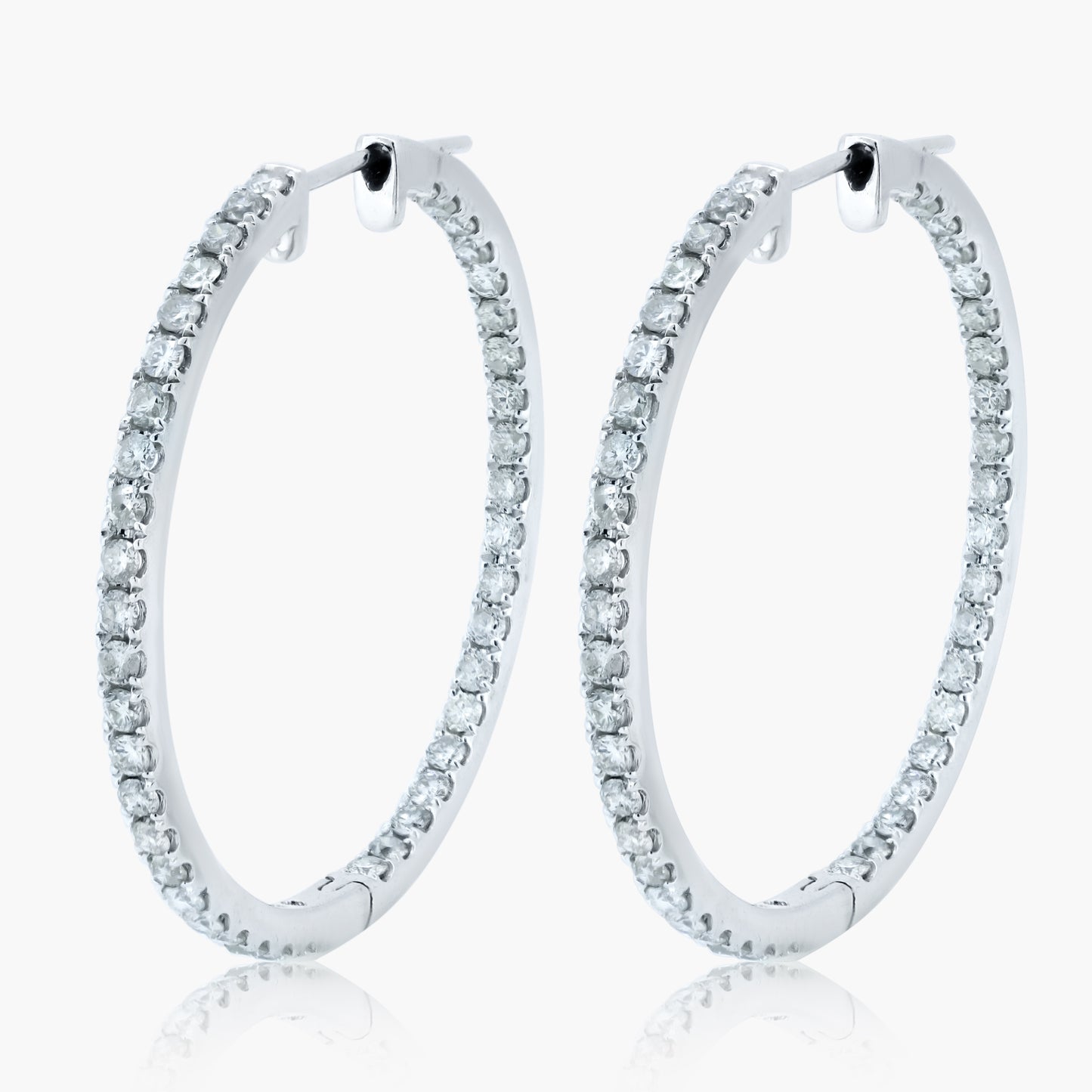 14K White Gold Hoop Earrings - E18878ABW0A