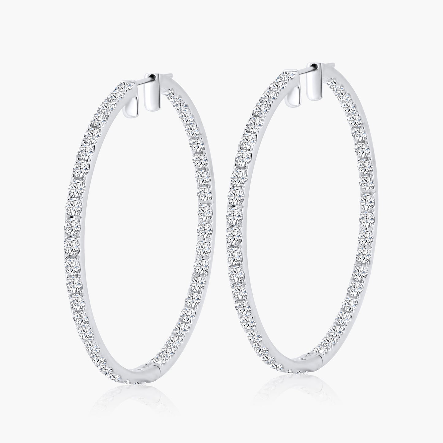 14K White Gold Hoop Earrings - E18878CE01