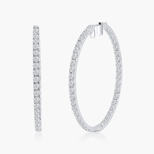 14K White Gold Hoop Earrings - E18878CE01