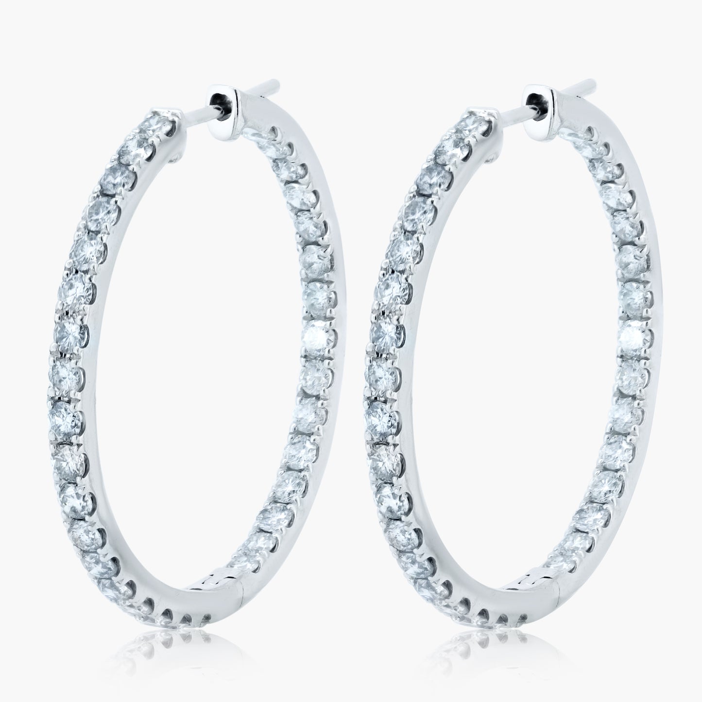 14K White Gold Hoop Earrings - E18878MBA01