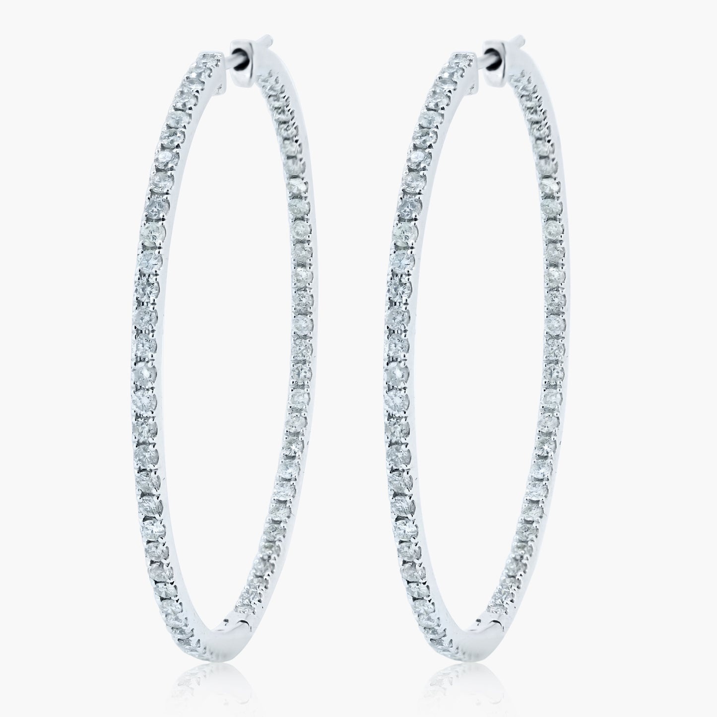 14K White Gold Hoop Earrings - E18878MPA01