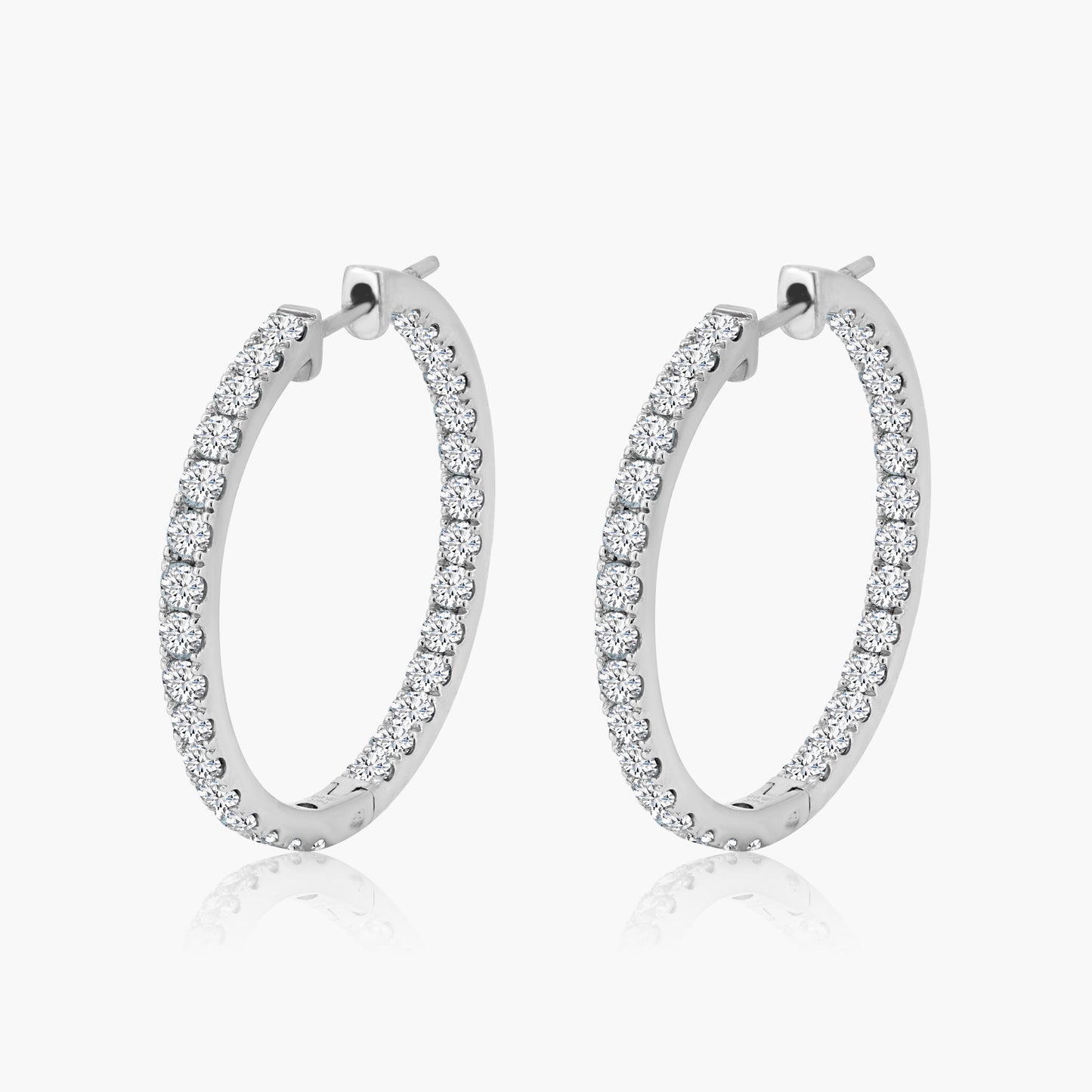 14K White Gold Hoop Earrings - E18878UA