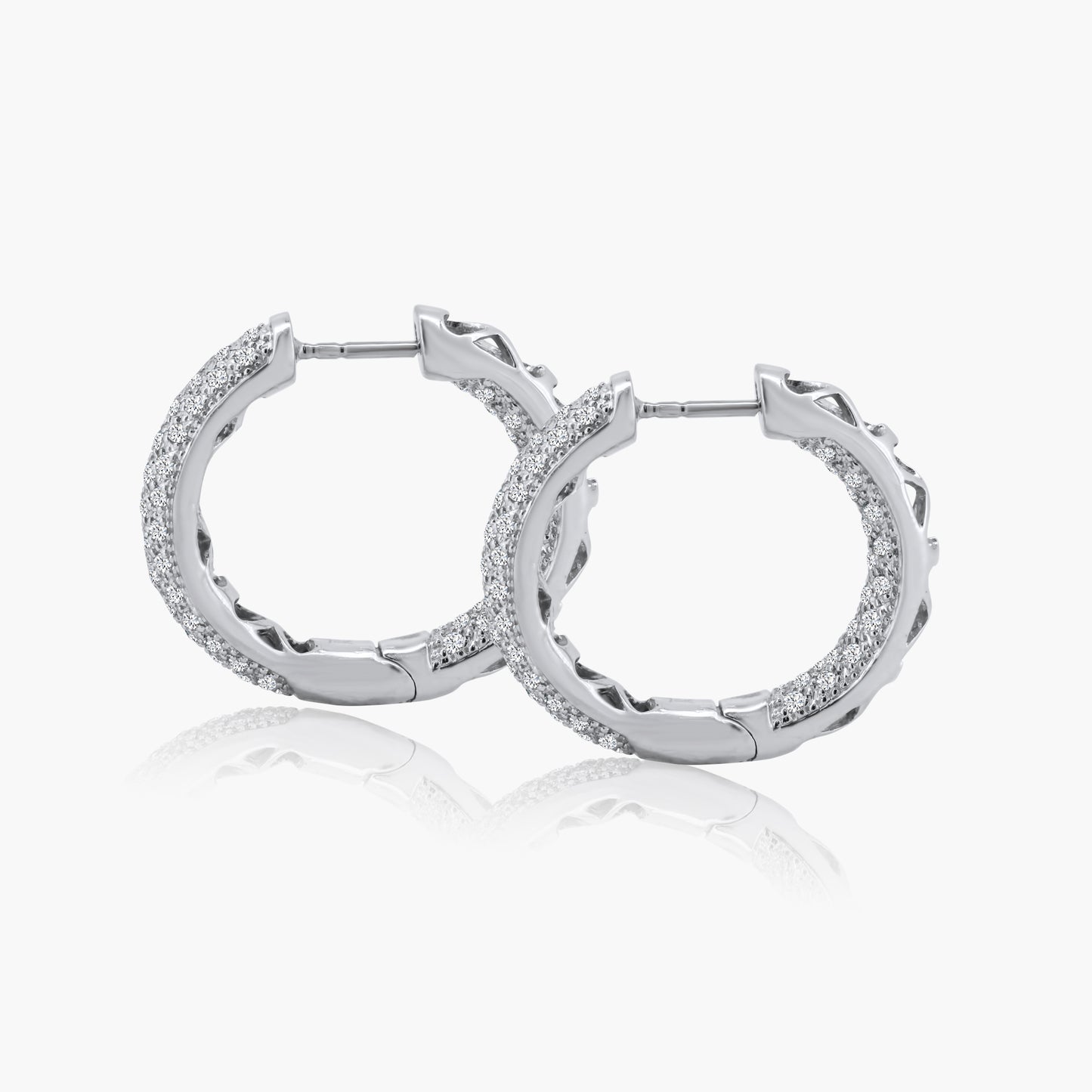 14K White Gold Hoop Earrings - E539901