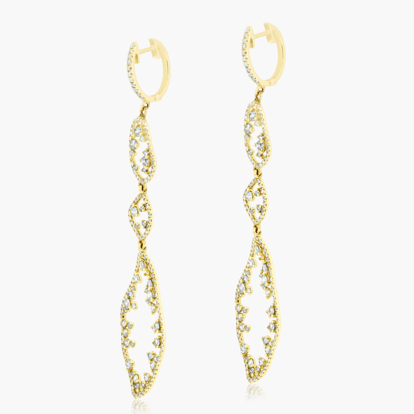 18K Yellow Gold Colored Diamond Dangle Earrings - E60286701