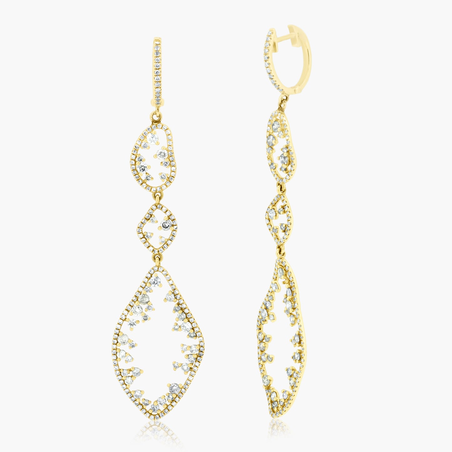 18K Yellow Gold Colored Diamond Dangle Earrings - E60286701