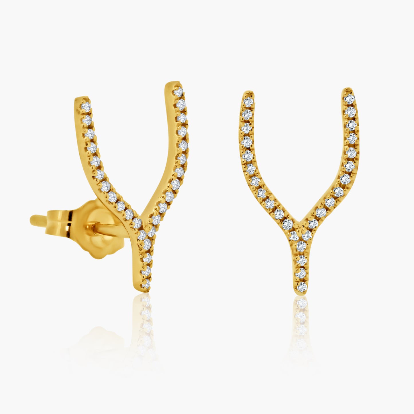 14K Yellow Gold Dainty Stud Earrings - E603973