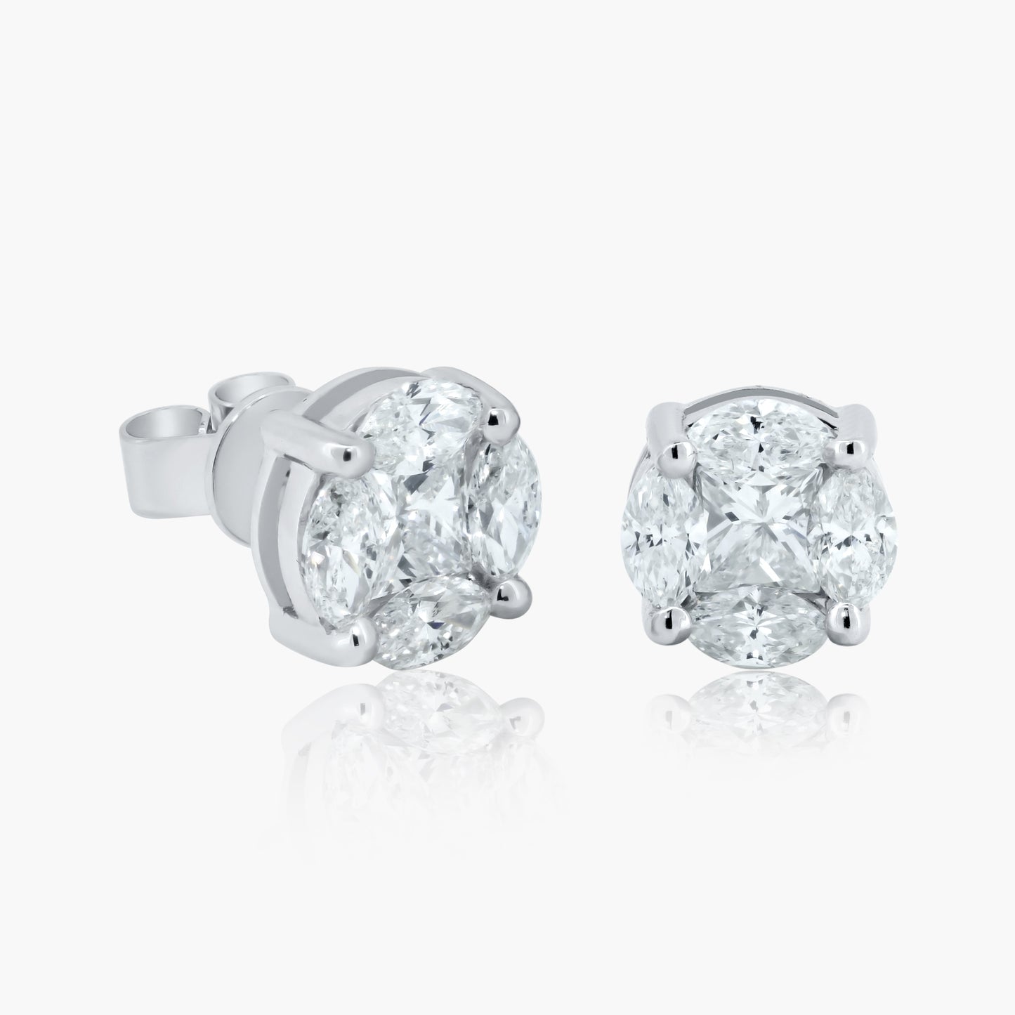 14K White Gold Stud Earrings-E60523906