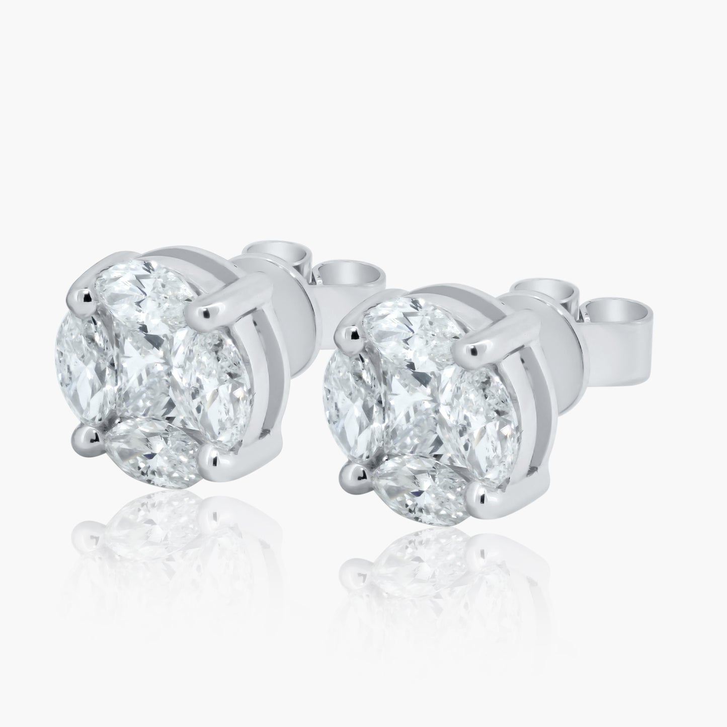 14K White Gold Stud Earrings-E60523906