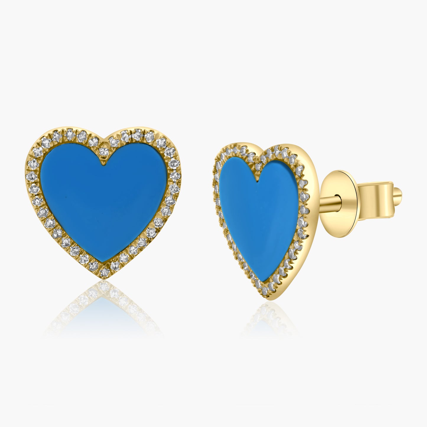 14K Yellow Gold Colored Gemstone Heart Earrings-E605353