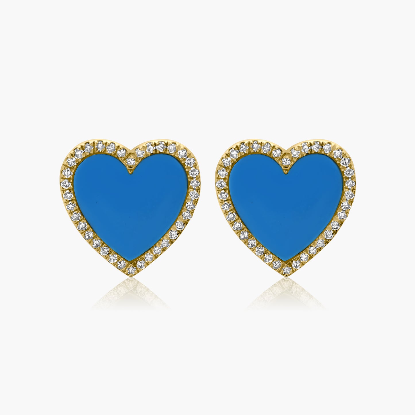 14K Yellow Gold Colored Gemstone Heart Earrings-E605353