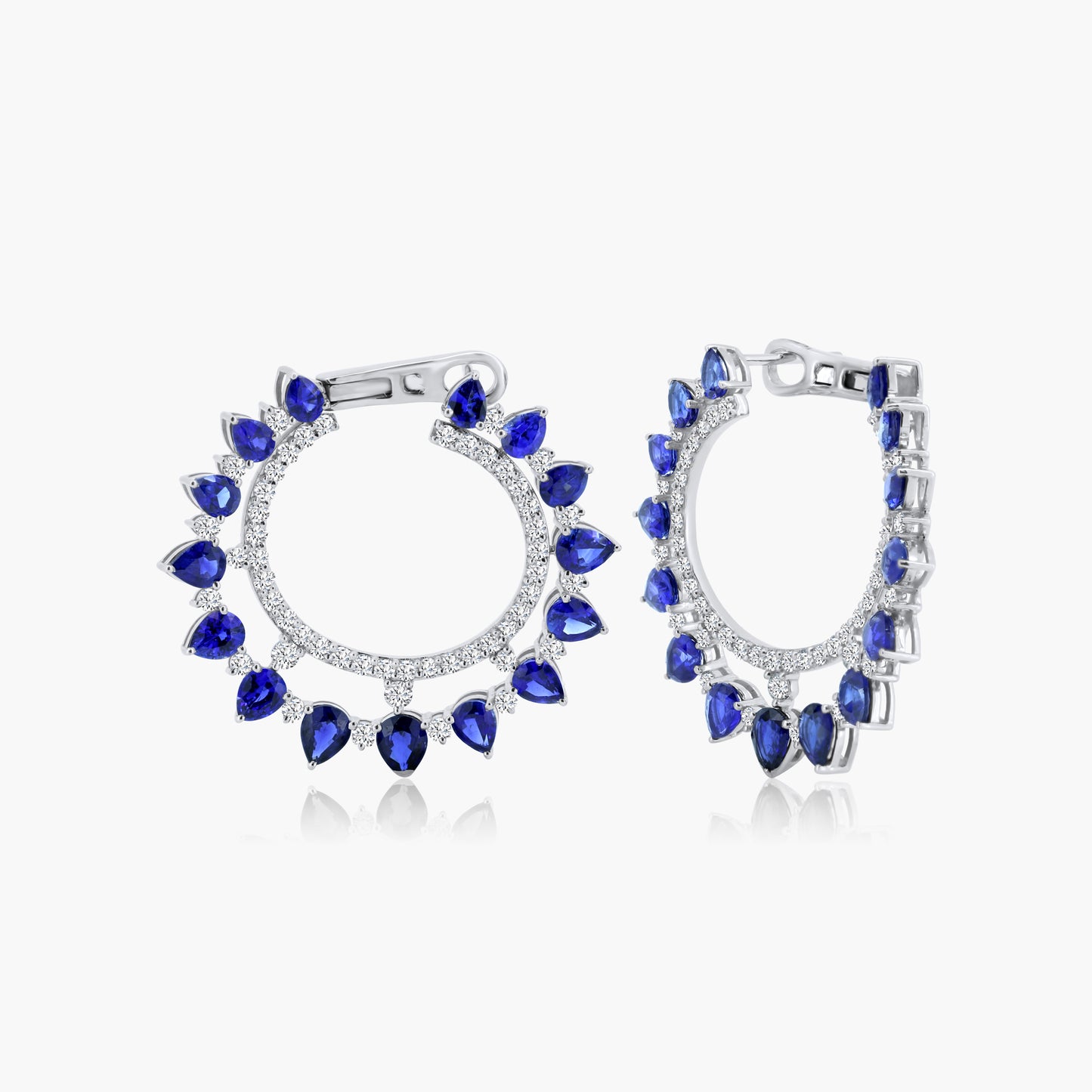 18K White Gold Colored Gemstone Earrings-E60554102