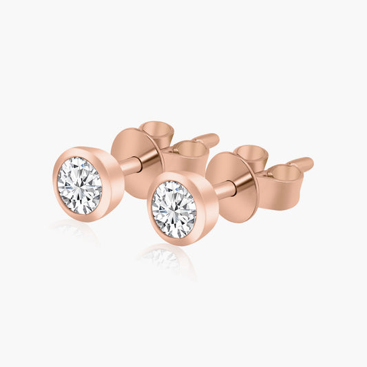 14K Rose Gold Dainty Stud Earrings-E60574703