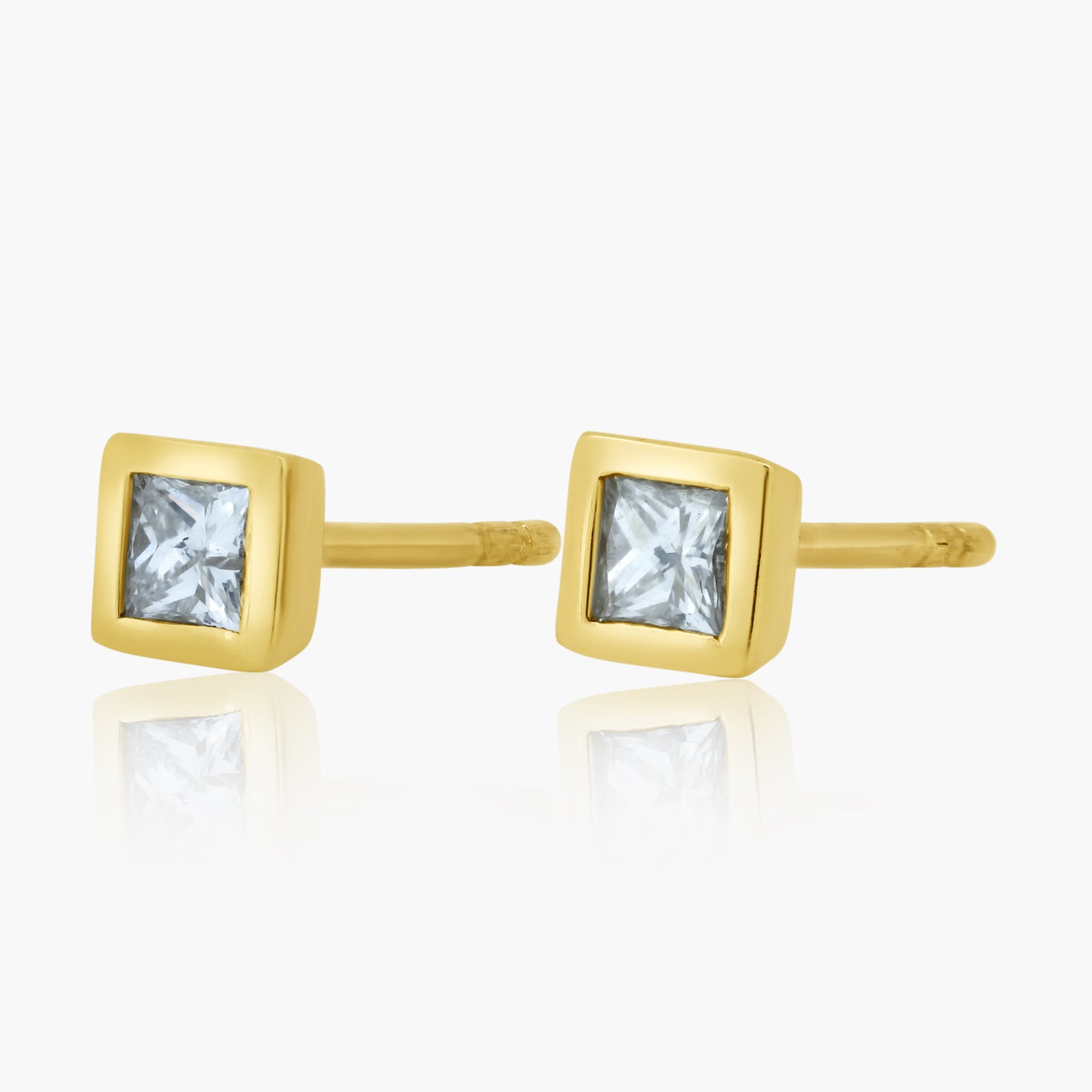 14K Yellow Gold Dainty Stud Earrings-E60574709