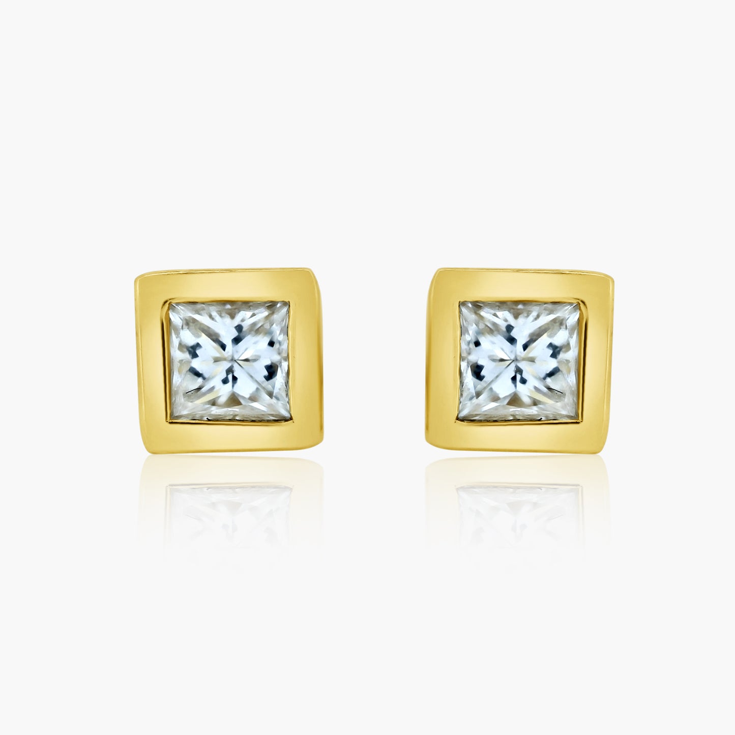 14K Yellow Gold Dainty Stud Earrings-E60574709