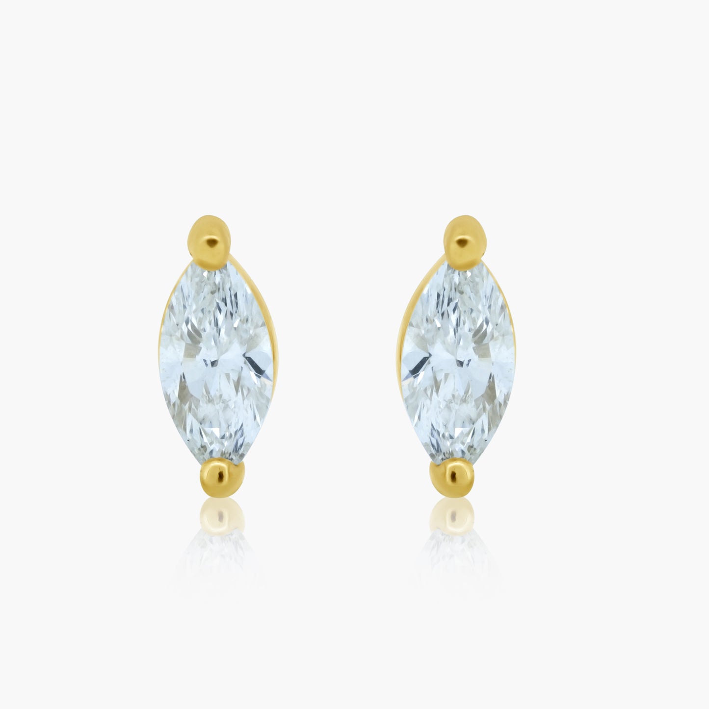 14K Yellow Gold Dainty Stud Earrings-E60601305