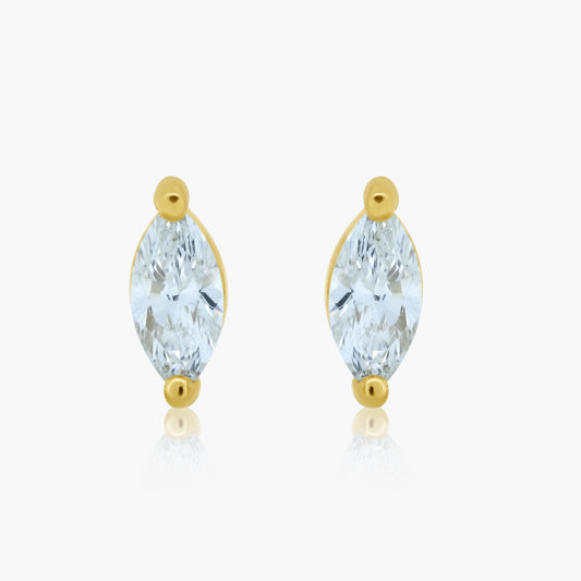 14K Yellow Gold Dainty Stud Earrings-E60601305