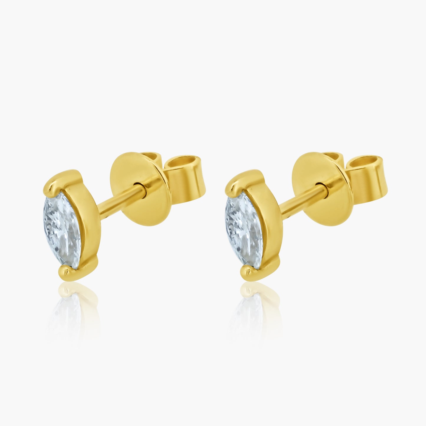 14K Yellow Gold Dainty Stud Earrings-E60601305