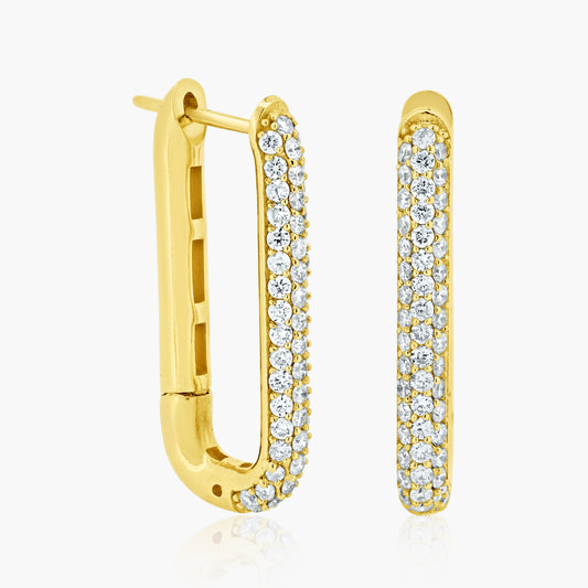 14K Yellow Gold Pave Diamond Huggies-EK042-1ESMC