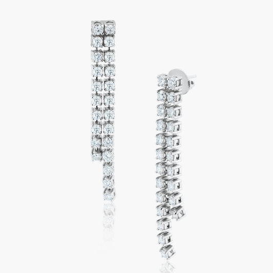 14K White Gold Statement Earrings - ETP022-3.0EMC