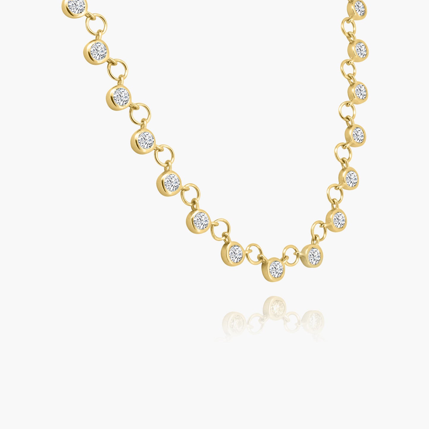 14K Yellow Gold Round Bezel Necklace - N00003