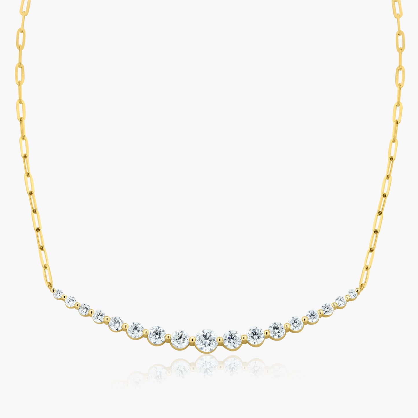 14K Yellow Gold Paper Clip Necklace - N00009-1