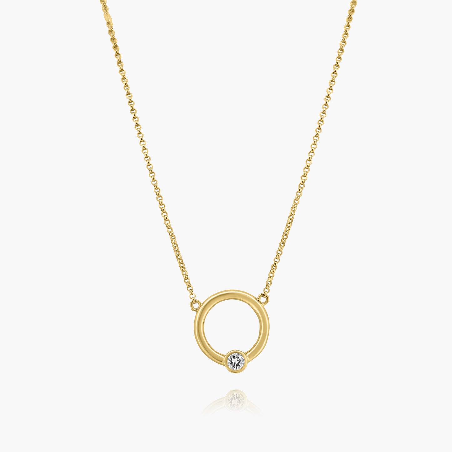 14K Yellow Gold Round Bezel Pendant - N05822