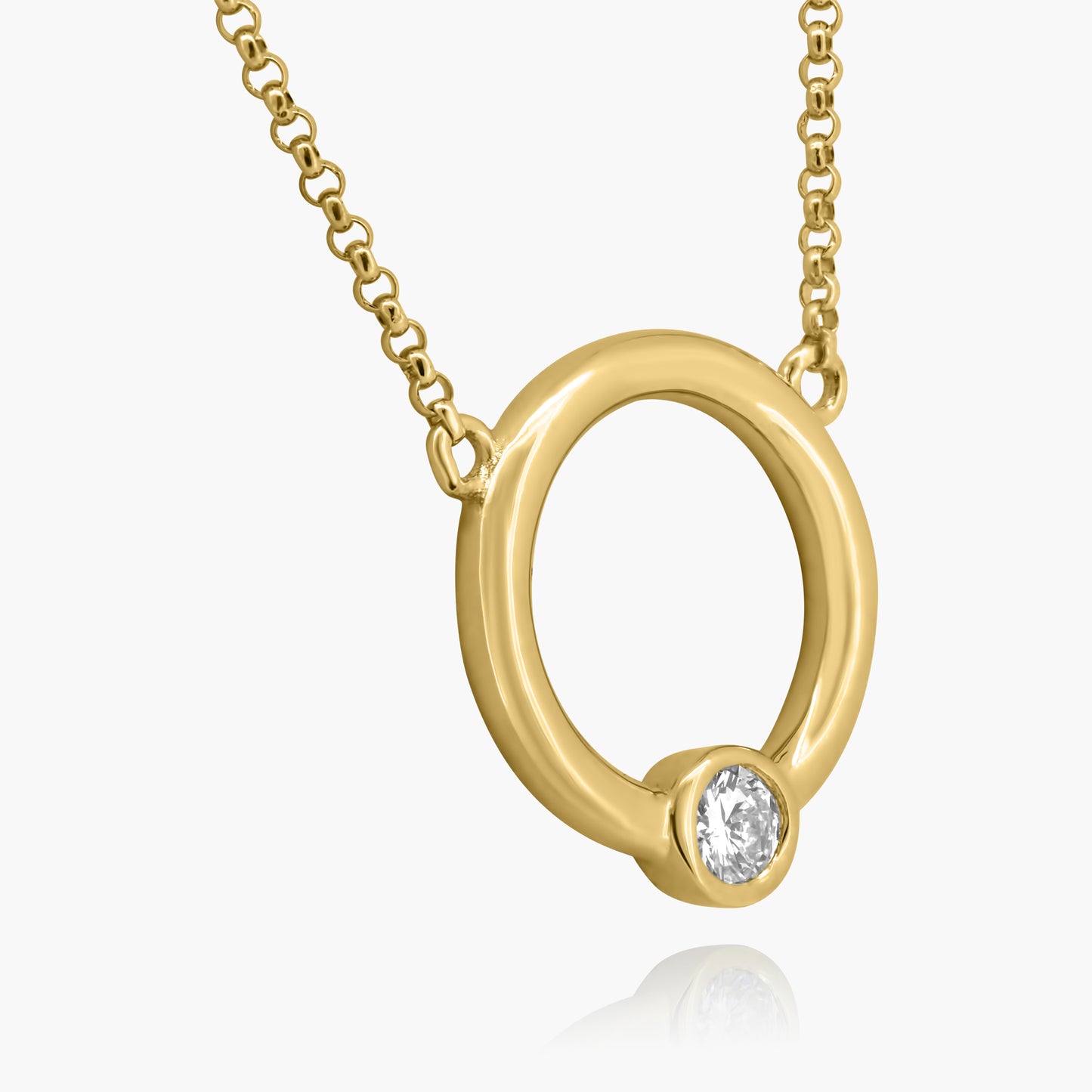 14K Yellow Gold Round Bezel Pendant - N05822