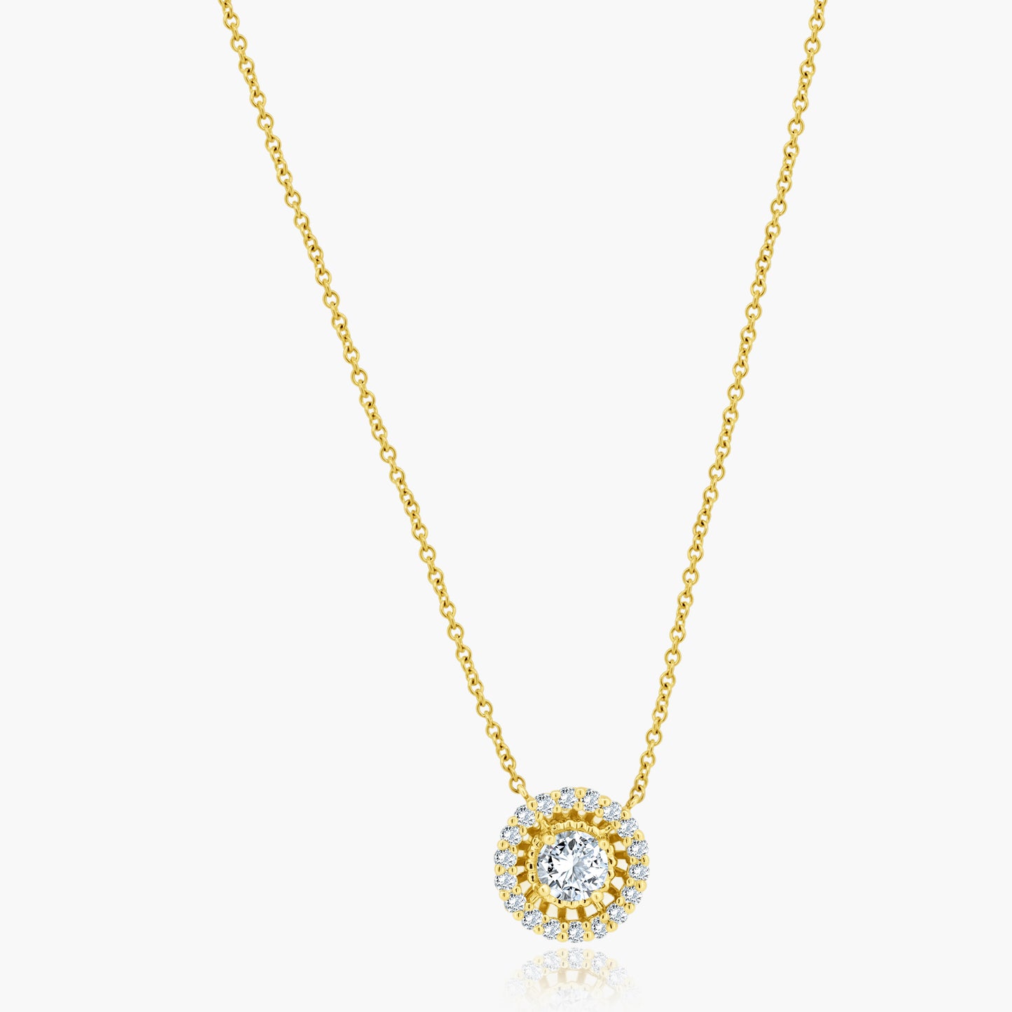 14K Yellow Gold Round Diamond Pendant - N11867KY0A