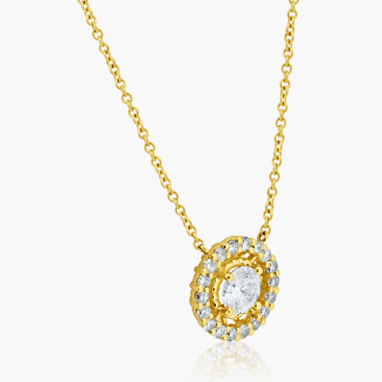 14K Yellow Gold Round Diamond Pendant - N11867KY0A