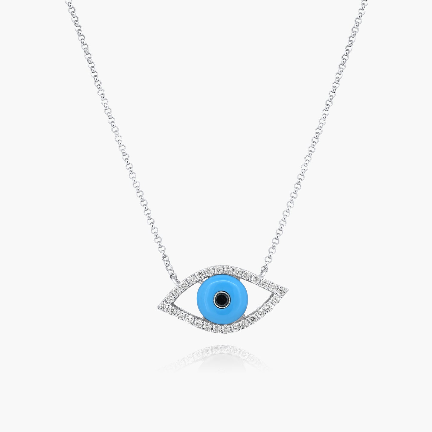 14K Two Tone Evil Eye Pendant-N20553DAB