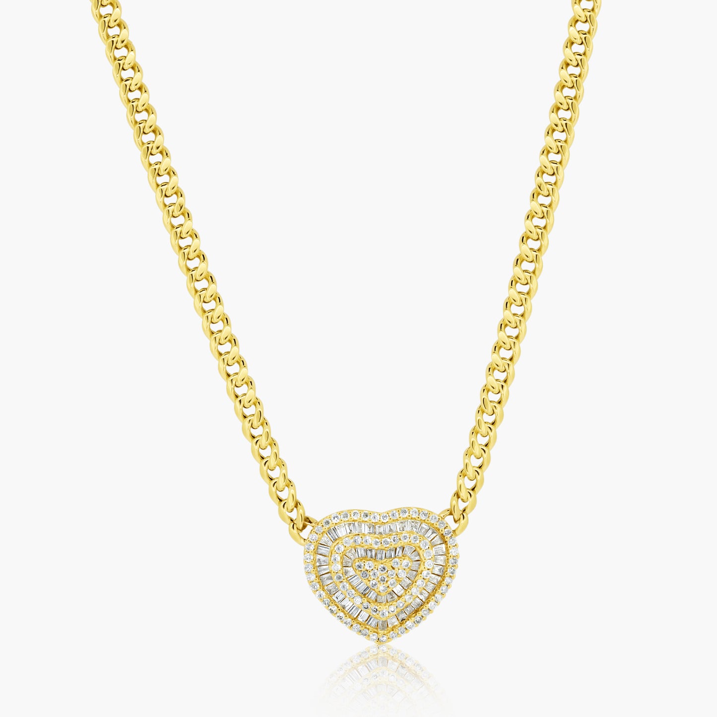 14K Two Tone Baguette Chain Link Necklace -  N60533402-1