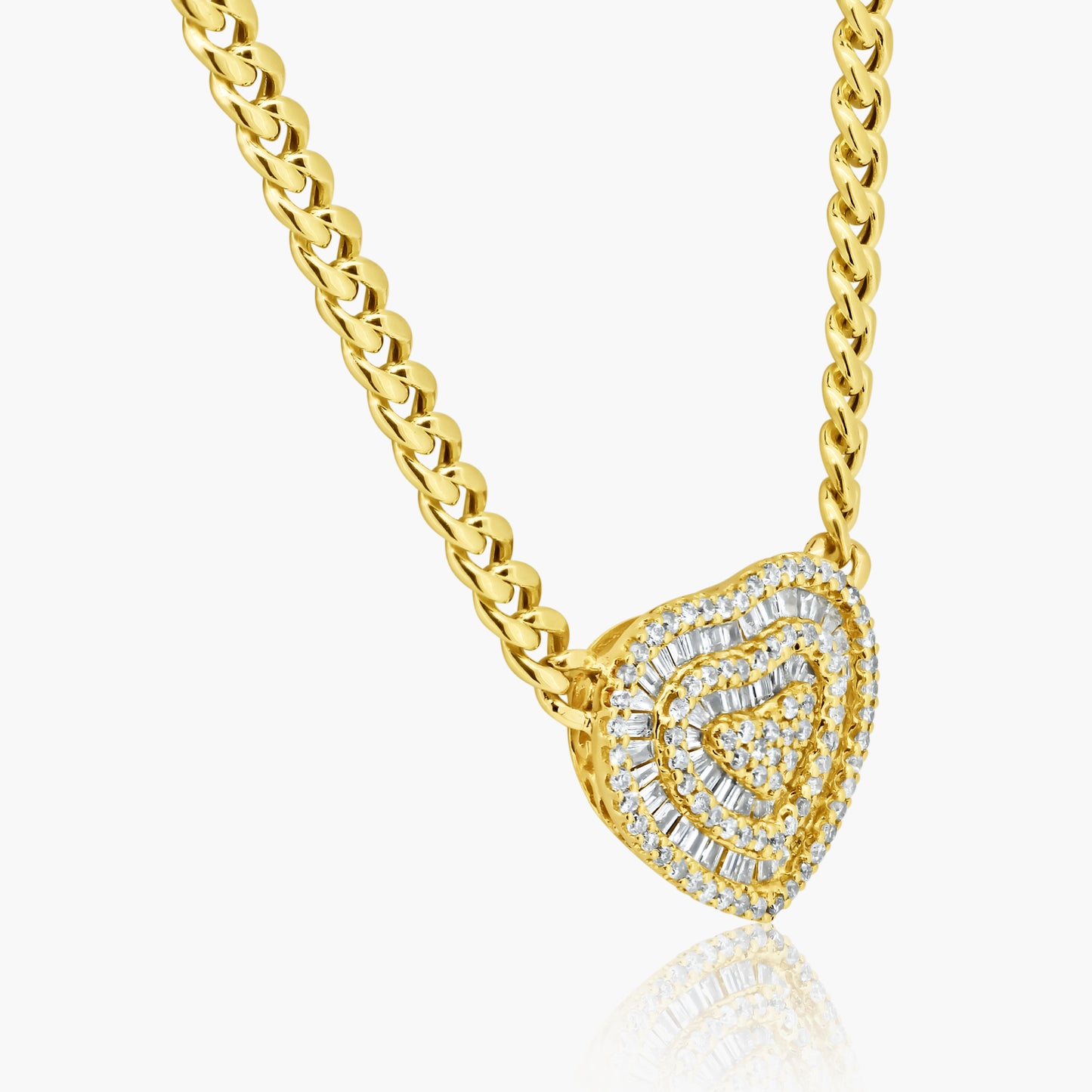 14K Two Tone Baguette Chain Link Necklace -  N60533402-1