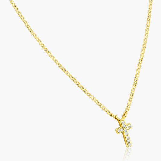 14K Yellow Gold Dainty Cross Pendant - N60152301