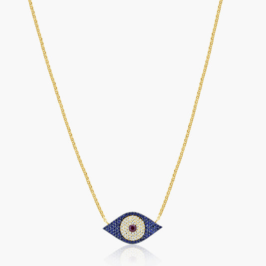 14K Two Tone Evil Eye Pendant-N60154706RC