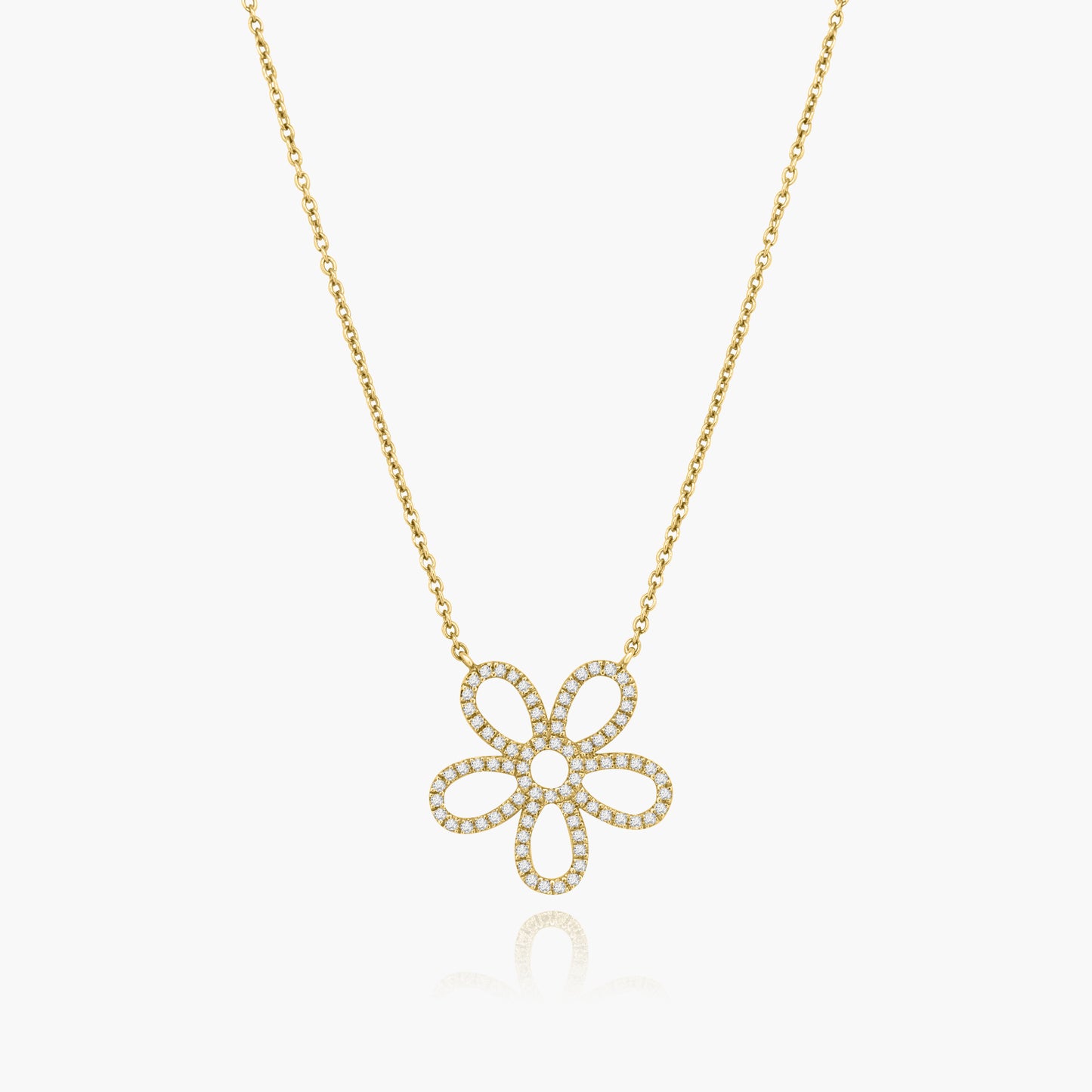 14K Yellow Gold Dainty Flower Pendant - N601550