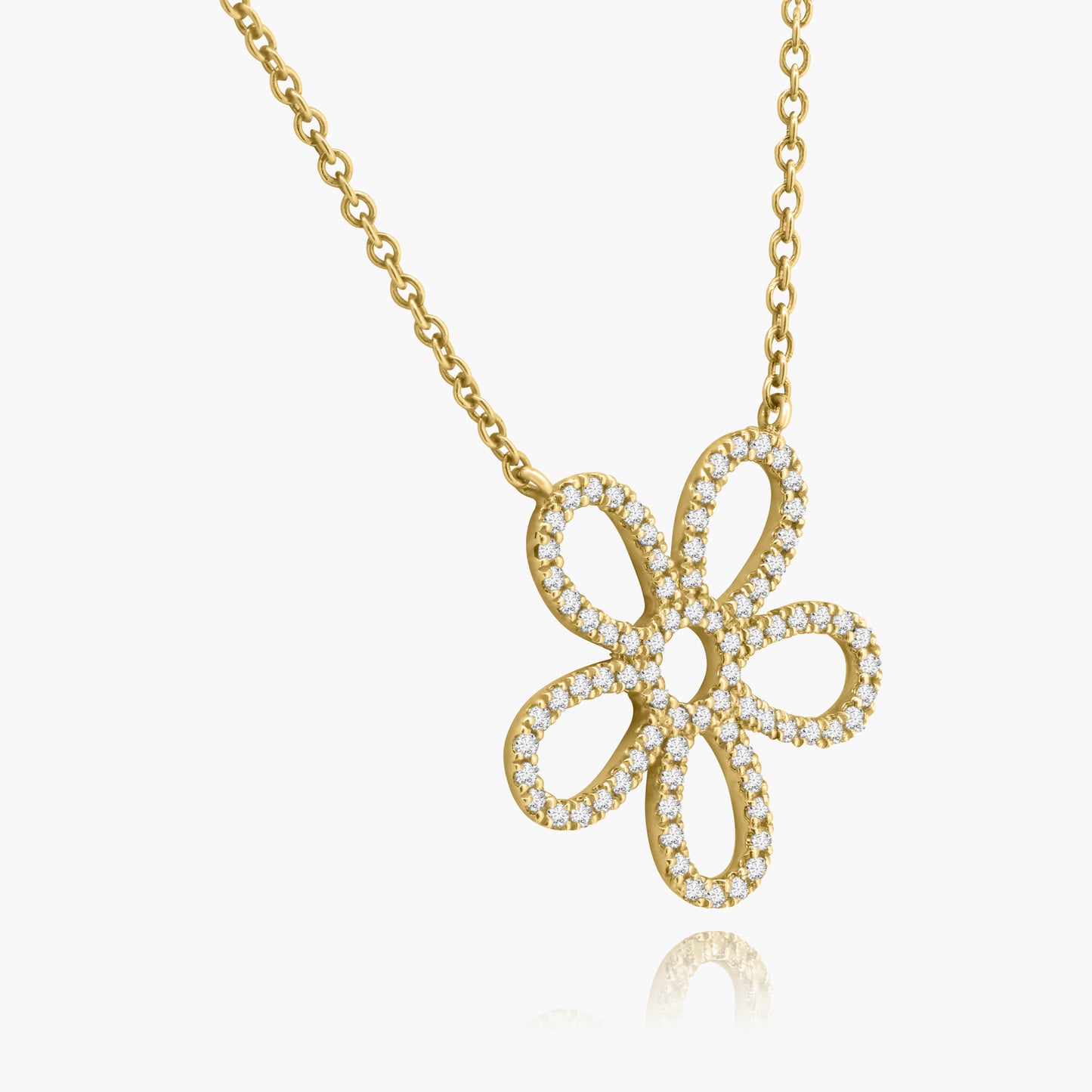 14K Yellow Gold Dainty Flower Pendant - N601550