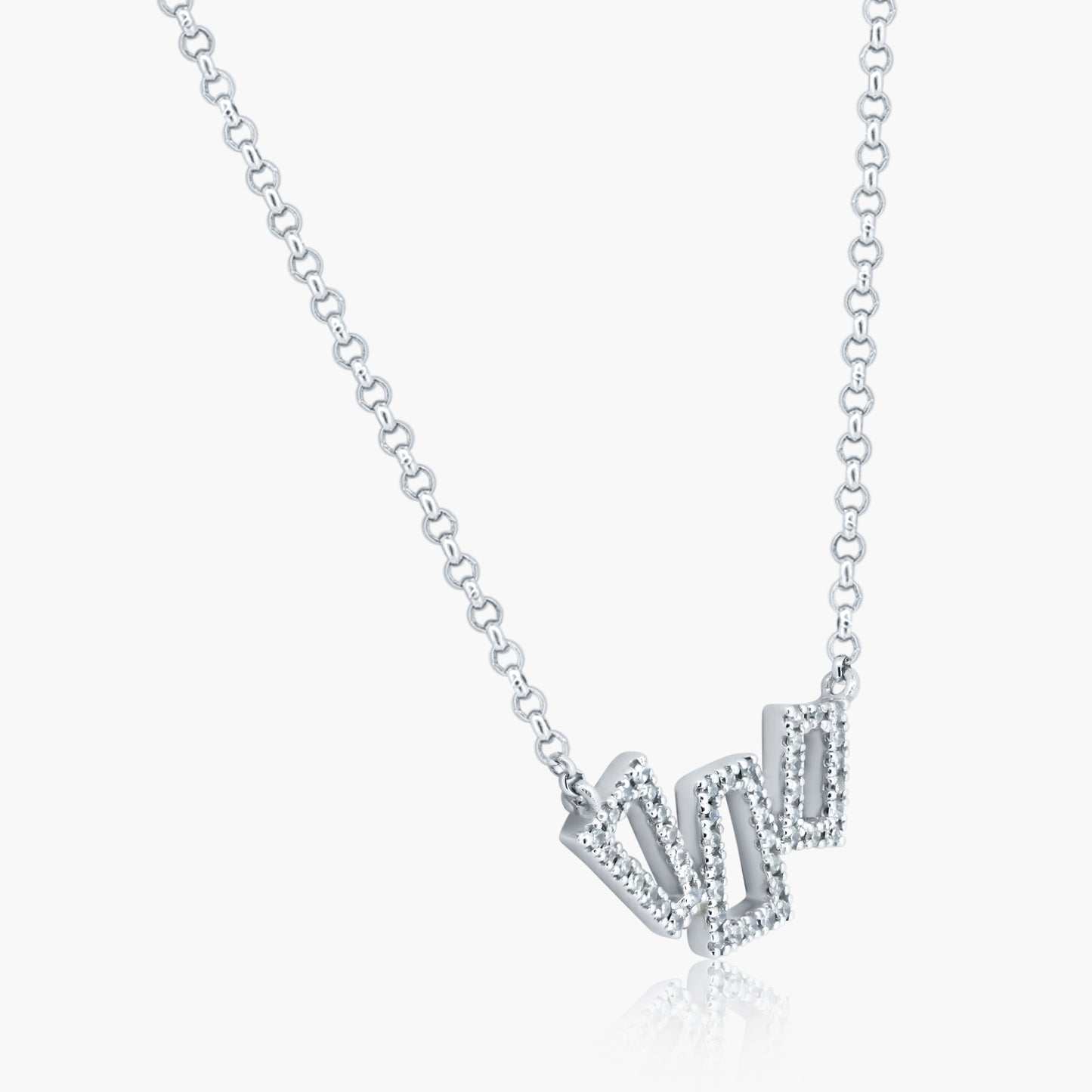 14K White Gold Dainty Modern Art Pendant - N603923