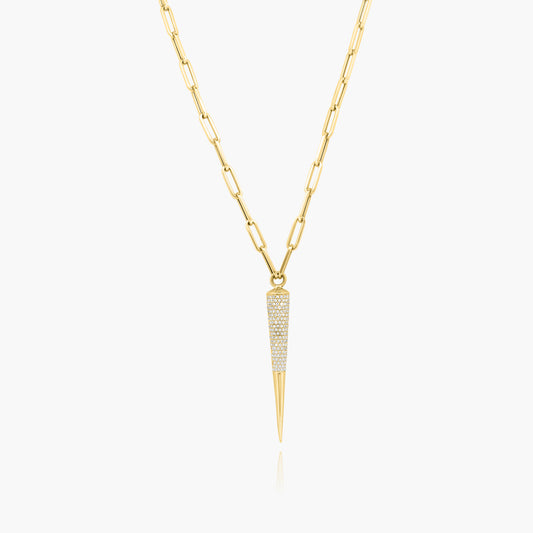 14K Yellow Gold Paper Clip Necklace - N60393302-1