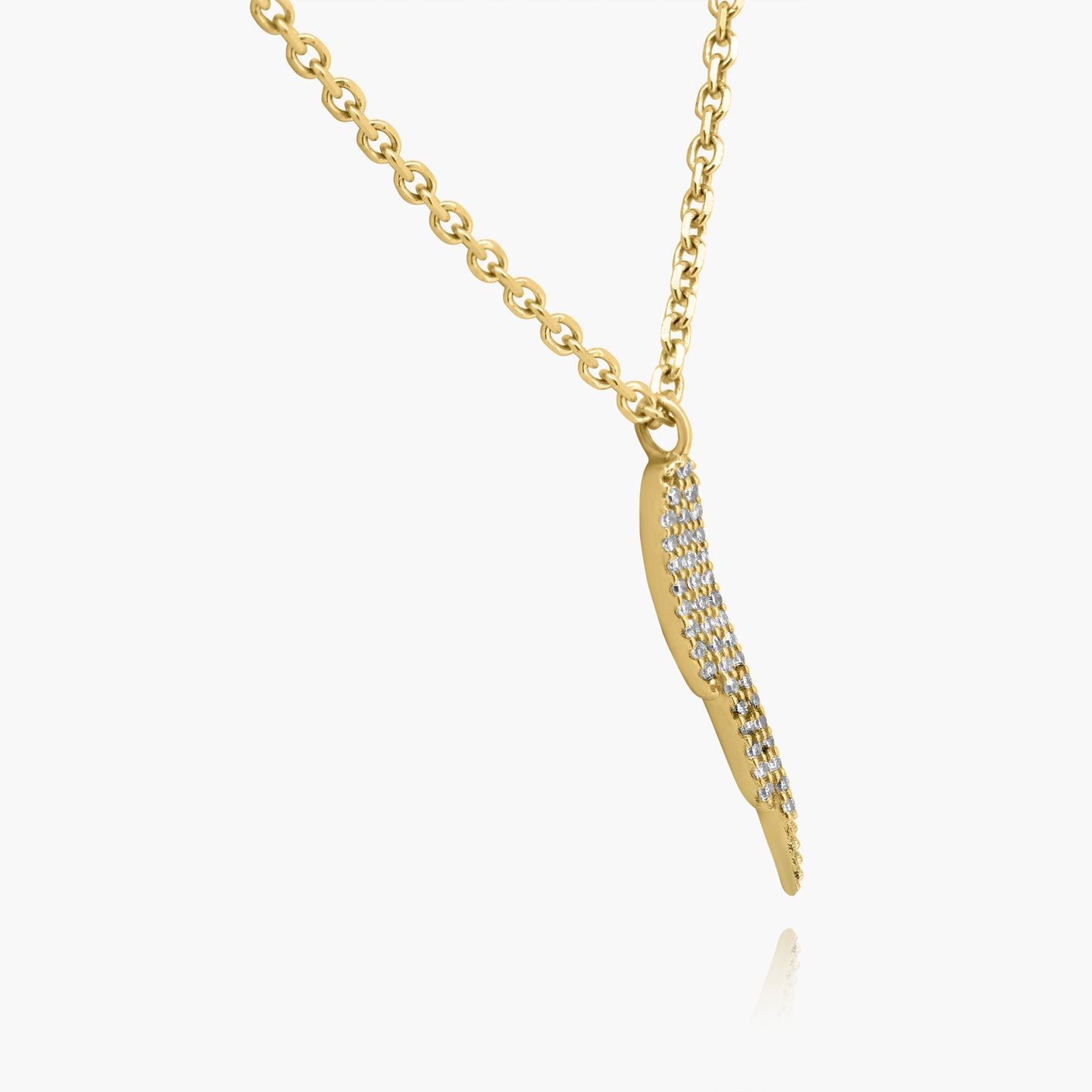 14K Yellow Gold Dainty Pave Diamond Pendant - N60395202