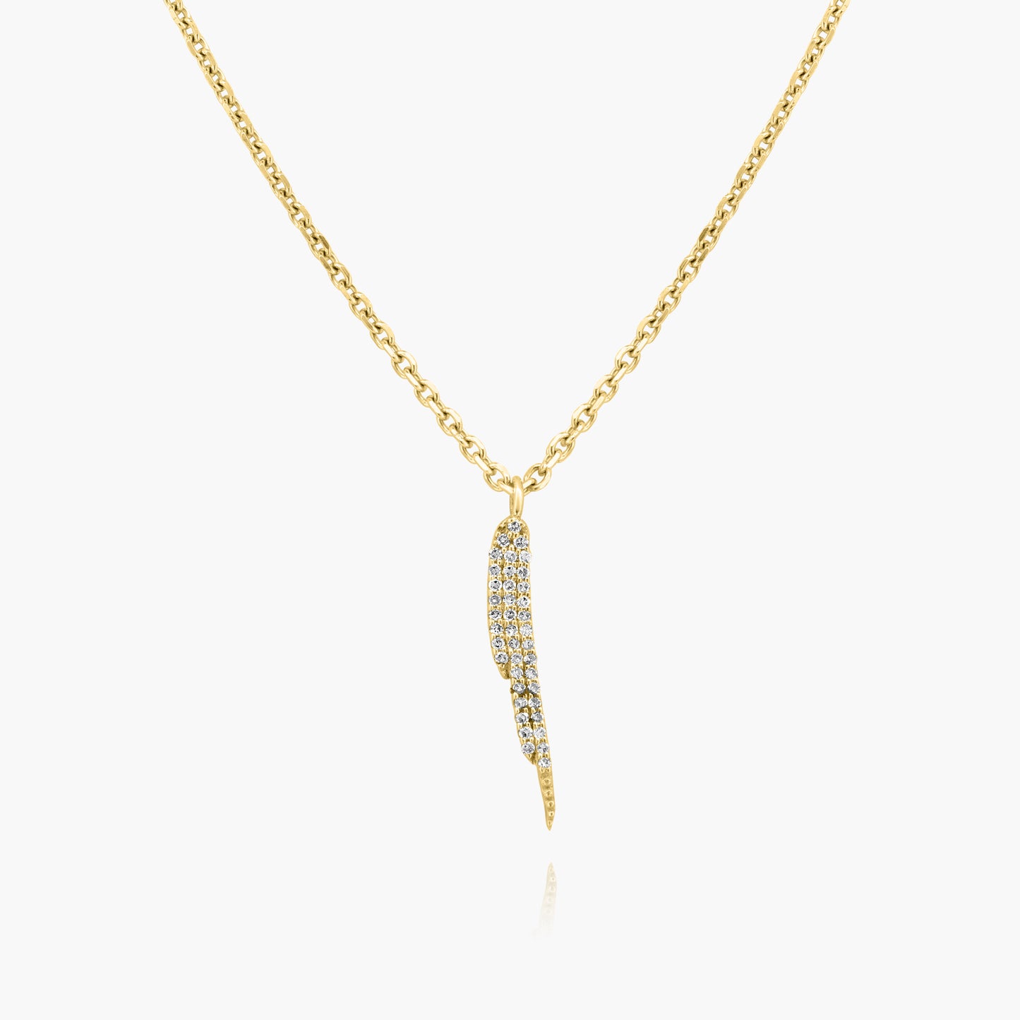 14K Yellow Gold Dainty Pave Diamond Pendant - N60395202