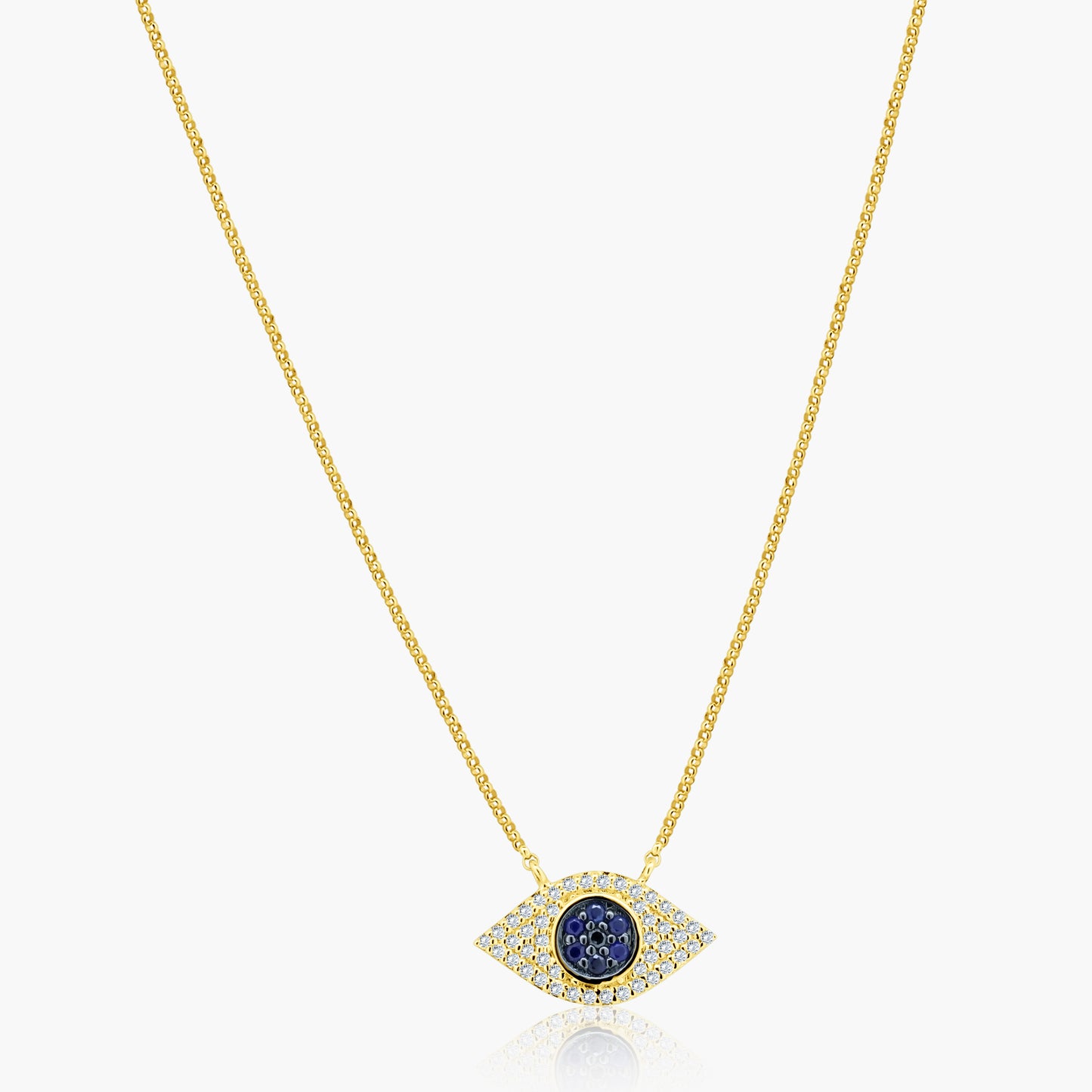 14K Two Tone Evil Eye Pendant-N605242