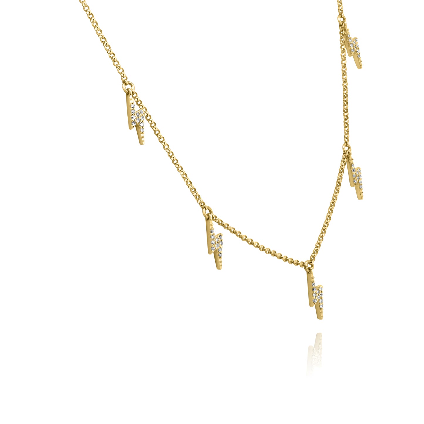 14K Yellow Gold Dainty Station Necklace - N60534804