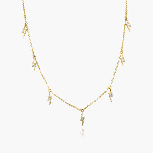 14K Yellow Gold Dainty Station Necklace - N60534804