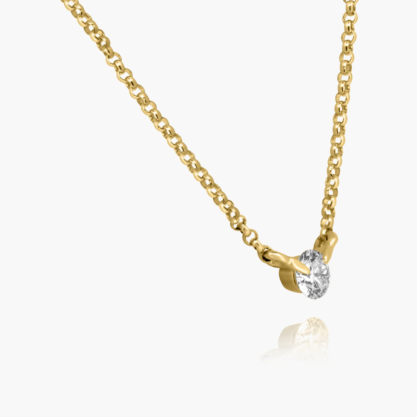 14K Yellow Gold Dainty Round Diamond Pendant-N60566406-1