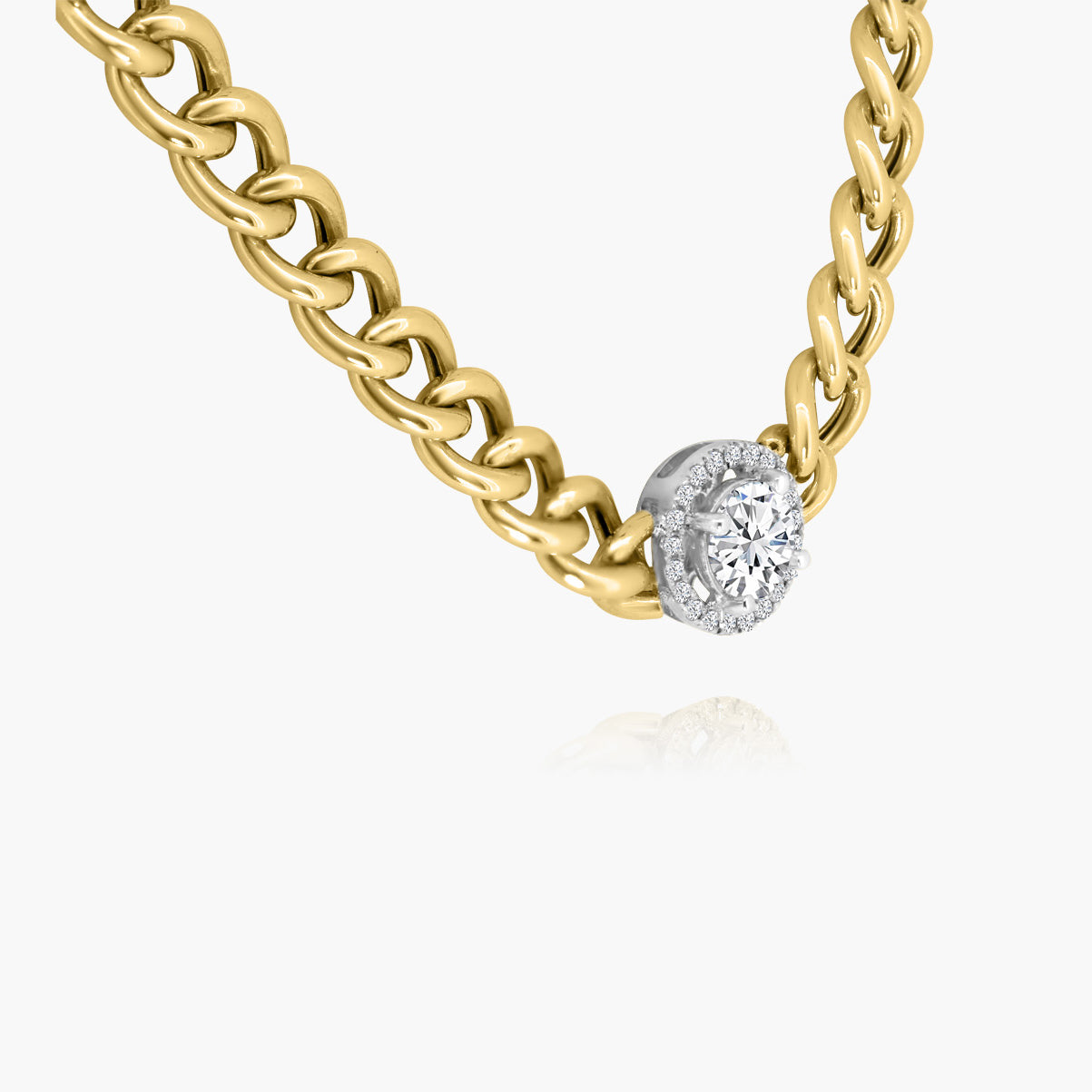 14K Two Tone Chain Link Necklace - N605720E