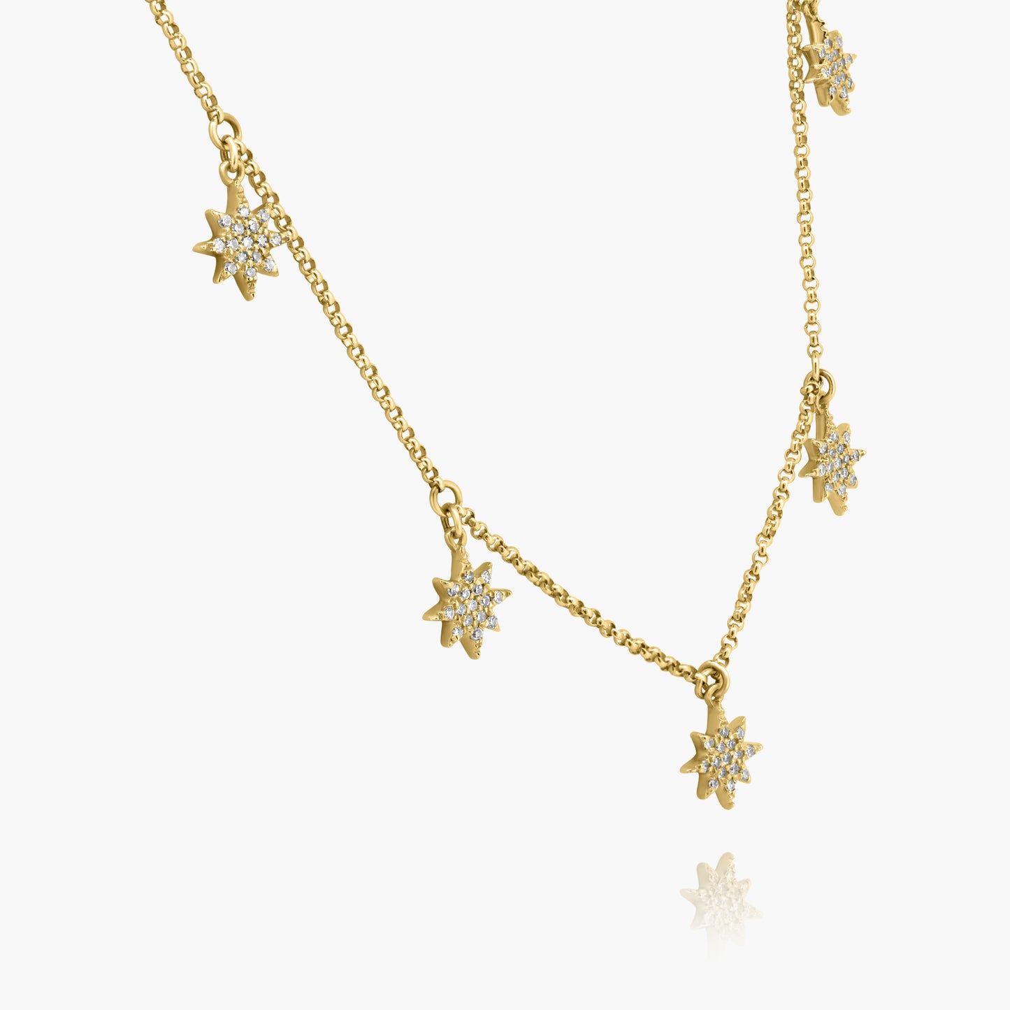 14K Yellow Gold Northstar Station Necklace - N605767